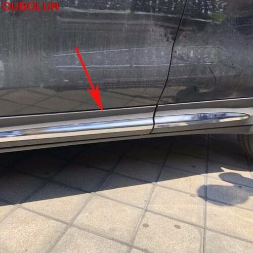 For Fiat 500X 2014-2018 Car styling Auto Side Car abs chrome Sticker Side Body Door Decoration Covers Trim Fit accessories