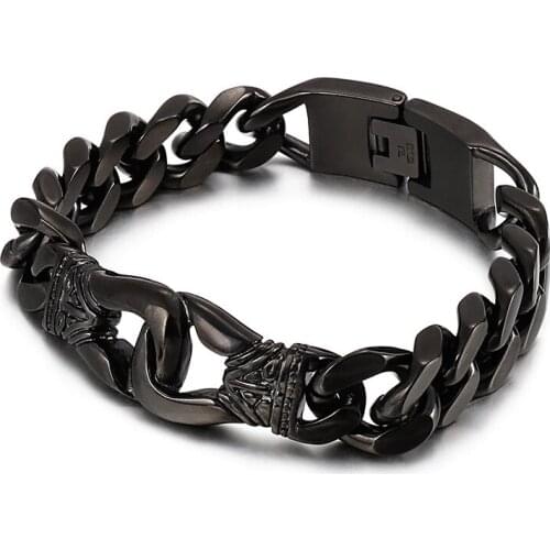 European and American 316L stainless steel fashion retro mens bracelet