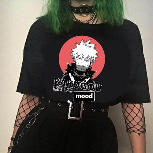 My Hero Academia Bakugou Katsuki T-Shirt Cute Graphic Tee Shirt Cotton Man Short Sleeves Big Fashion Tshirt