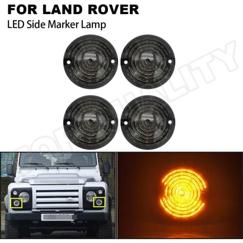 4PCS Dynamic Blinker Car LED Side Marker Turn Signal Indicator Light 73mm For Land Rover Series 1 2 2A 3 Defender 90&110