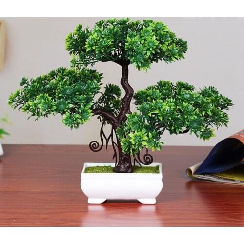 Artificial Bonsai Tree Artificial Bonsai Welcome Pine Tree Potted Plant Decor Bonsai Suitable Home living room Office Decoration