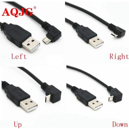 30cm USB 2.0 A Male to Left Right 90 Degree Angle Micro Usb Cable Cord USB Data Cable Adapter Connector Up/Down/Left/Right Style