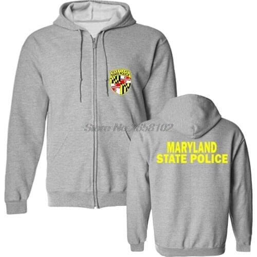 Hot Sale Cotton Fashion Hoodies Maryland State Police Mens Navy Sweatshirt Cool Hooded Coat Harajuku Streetwear Fitness