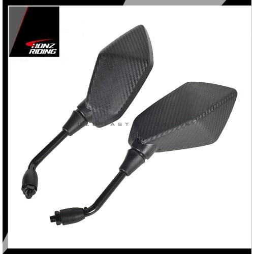 M10 Motorcycle Mirror Scooter Rearview Mirrors 10mm Carbon Look