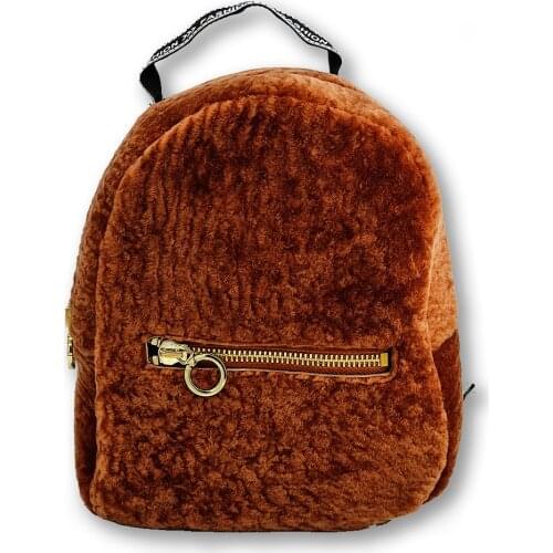 MODAQUEEN Store Women Genuine Lamb Fur Bag BP1 Ladies Original Yeanling Pelage Custom Design Backpack - Luxury Bag Minimalist