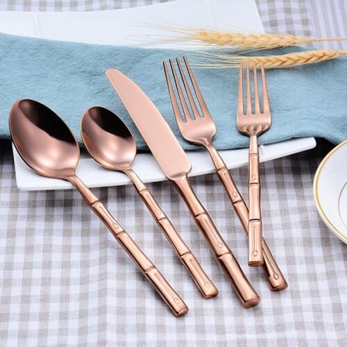 Creative handle flatware set 4 color knife fork spoon 5-piece suit high-grade stainless steel cutlery set WB354