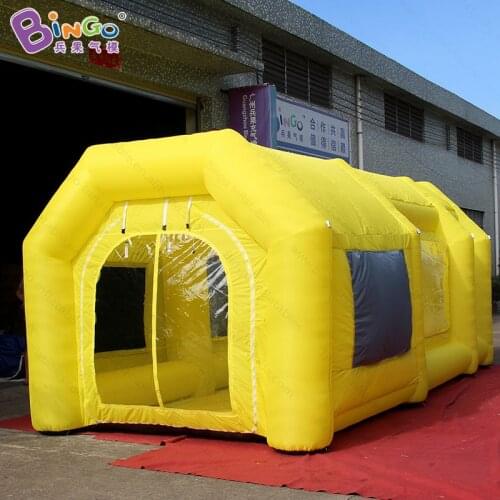 Free shipping 6X3X2.5 meters yellow inflatable spray paint booth inflatable car painting cabine car maintaining room toy tent