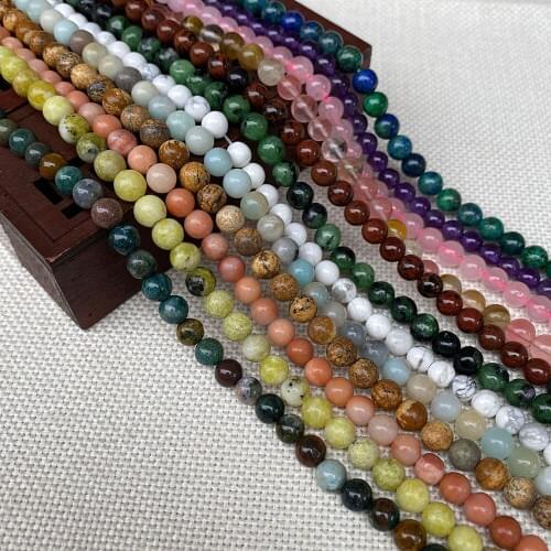 Natural Stone Loose Beads In Many Colors for DIY Fashion Handmade, Necklace Beads Bracelet Accessories