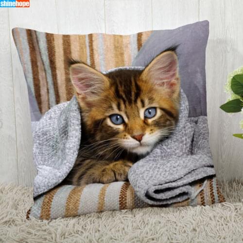 40X40cm45X45cm Cute Cat Pillow Cover Customize Pillowcase Modern Home Decorative Pillow Case For Living Room 2020.08.17