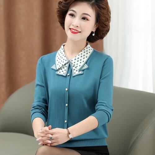 2020 New Mother Spring And Autumn Plus Size 4XLT Shirt Bottoming Shirt Top Womens Knitted Small Sweater Sweater