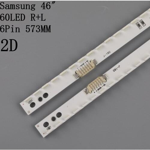 New 2 PCS/set 60LED 572mm LED Backlight strip For Samsung UA46ES5500R SLED 2012SVS46 7032NNB LEFT60 RIGHT60 2D