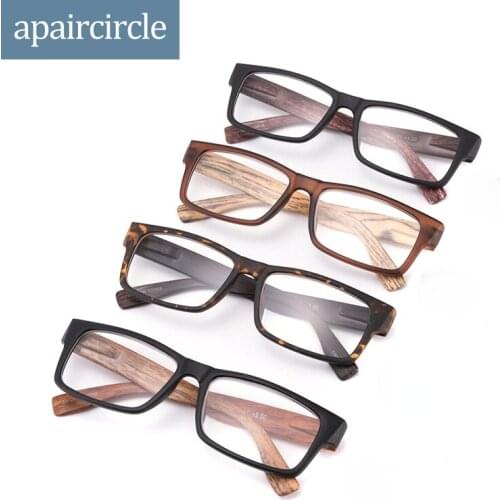 4 Pack Reading Glasses Men Women Wooden Pattern Square Readers Spring Hinge Flex APAIRCIRCLE