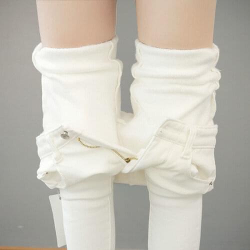 Autumn Winter Plus Velvet Thick Women Leggings Long Trousers Pencil Pants White Black Stretch Skinny High Waist Leggings C5782