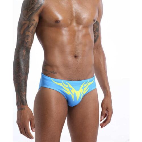 Sexy Padded Swimming Trunks Bathing New Printed Swimwear Men Briefs Low Waist Swim Shorts For Beach Breathable Beachwear Bikini