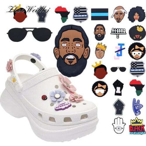 Shoe Charms Shoe Accessories Decorations I Can Not Breathe Shoe Charms Black Lives Matter Portraits for Shoe Charm Decoration