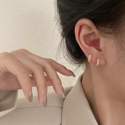 Retro Simple Female Metal Chain Ear Clip Earrings Korean Style Womens Gold Silver Color Earrings Elegant Ladies Party Jewelry