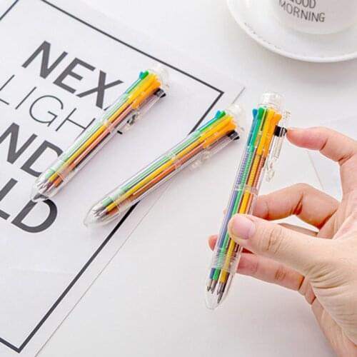 R9UA Creative Multicolor Ballpoint Pen Lovely Stationery Press 8 Color Oil Pen for student Children Office School Supply