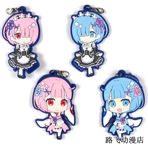 Re Life in a different world from zero Japanese anime figure rubber Silicone mobile phone charms key chain strap