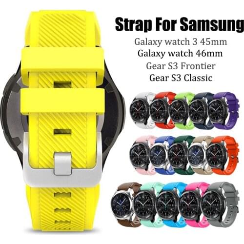 Rubber Strap For Huawei Gt 2 Wristband For Samsung Galaxy Watch 3 45mm Gear S3 Frontier 22mm Watch Band For Xiaomi Ls05
