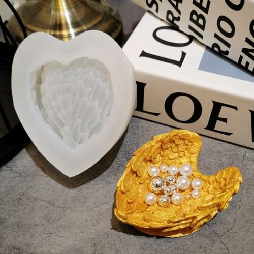 Angel Wing Aroma Wax Silicone Molds For Car Pendant DIY Plaster Gypsum Mould Wings Concrete Clay Silica gel Mold