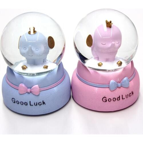 Crystal Snow Globes Glass Music Box snowball Home Office INterior Decoration Valentines Day Gifts With Snowflake Rotating