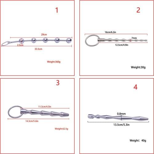Metal Urethral Sound 8mm Penis Plug Adult Sex Toys for Men Sounding Urethral Dilators Male Urethral Chastity Sounding Rod
