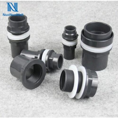 ID 40MM/50MM 2 Way Fish Tank Water Straight Joint PVC Black Waterproof Pipe Connectors Aquarium Bottom Inlet Outlet Accessories