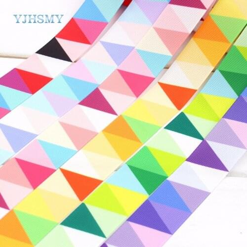 YJHSMY D-17306-1134,10 yards,25 mm geometry Printed grosgrain ribbon Wedding Accessories,gift wrap,DIY handmade Material