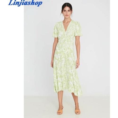 Fashion summer dress square collar short sleeve lining chic floral print midi beach dress women femme vestidos dropshipping