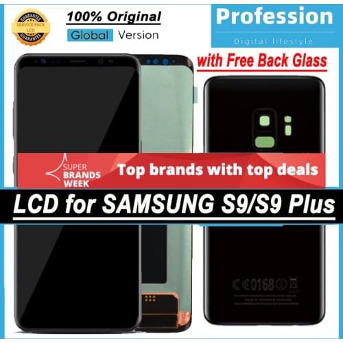 100% Original Super AMOLED Display for Samsung Galaxy S9 G960 G960F S9 Plus G965 G965F LCD Touch Screen Digitizer + Back Glass