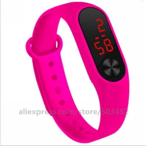 1000pcs/lot Colorful Silicone Watch With Protective Film Woman Digital LCD Electronic digital Watch men Fashion Unisex Clock
