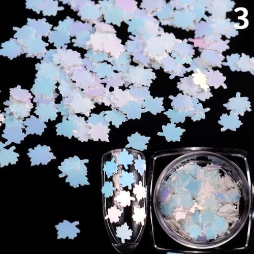 12-color holographic nail art maple leaf solid color sequins laser flash gradient autumn design nail decoration accessories