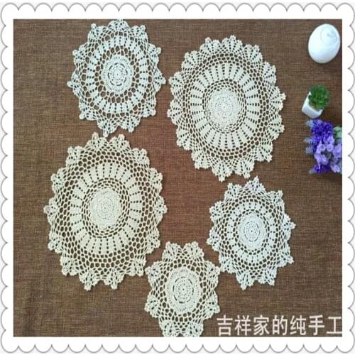 2016 new arrival fashion 6 pic/lot cotton crochet lace table mat coaster doilies for wedding decoration 100% handmade mat