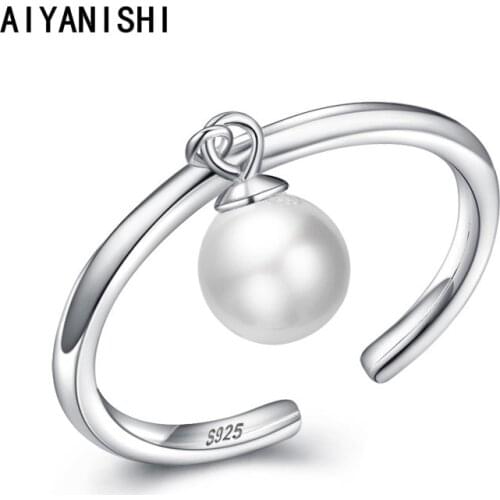 AIYANISHI Hot Sale 925 Sterling Silver Styles Stackable Ring Party Finger Wedding Rings For Women Open Ring Fashion Jewelry Gift