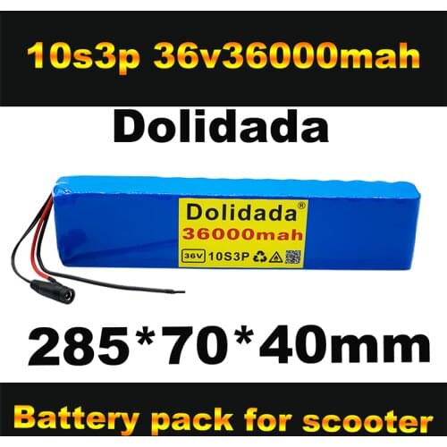 New 10s3p 36V 36000mAh battery eBike battery pack 18650 lithium ion battery 500W high power large capacity motorcycle scooter