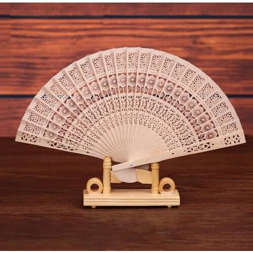 Bamboo Pocket Fan for Home Decor Decoracion Fiestas Chinese Japanese Folding Fan Original Wooden Hand Flower