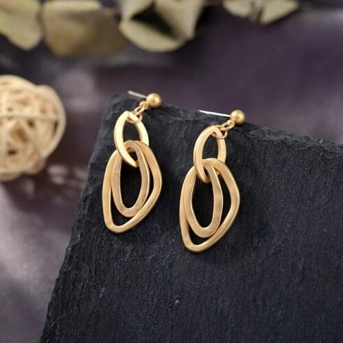 Bohemia Fashion New Arrival Earring For Women Cute Korean Gold Color Geometric Earring Handmade Charming Date Gift Earring