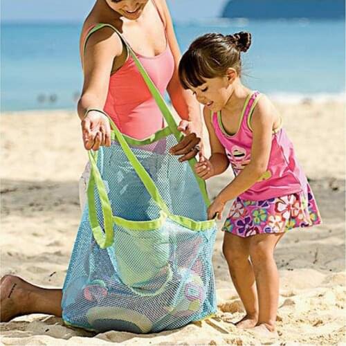 Large Mesh Storage Kids Baby Toys Beach Bag Bags Toy Beach Sand dredging Tool Children Shoulder Storage Bag Women shopping bag