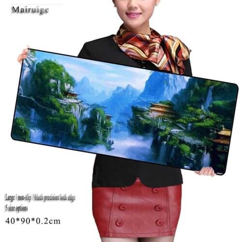 Mairuige Large Mountain Scenery Speed Keyboard Mousepad Gaming Mouse Pad Desk Mat for Game Player Desktop PC Computer Laptop