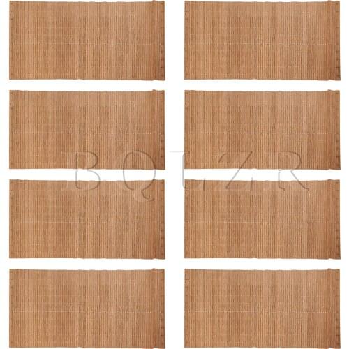 BQLZR 8PCS Length 45cm Brown Bamboo Slat Placemats Kitchen Replacement Parts