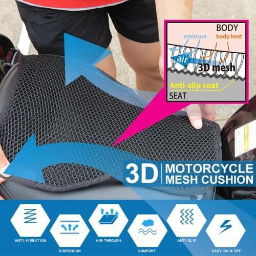 Motorcycle Seat Cushion Cover 3D Mesh Protector Insulation Cushion Honeycomb Motorcycle Seat Cover Cushion Universal For Electri