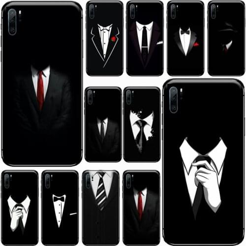 Man Suit Shirt Phone Case For Huawei honor Mate P 9 10 20 30 40 Pro 10i 7 8 a x Lite nova 5t Soft silicone funda