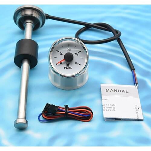 8 Colors Backlight Fuel Level Gauge with Oil Liquid Tank Fuel Level Indicator 0-190ohm Fuel Level Sensor 100-1000mm For Boat