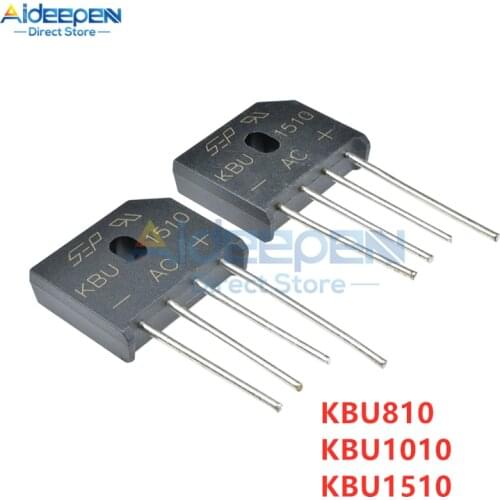 5Pcs/lot KBU1510 KBU1010 KBU810 Diode Bridge Rectifier KBU-1000V-15A/10A/8A Bridge Rectifier 4 Pin New Original