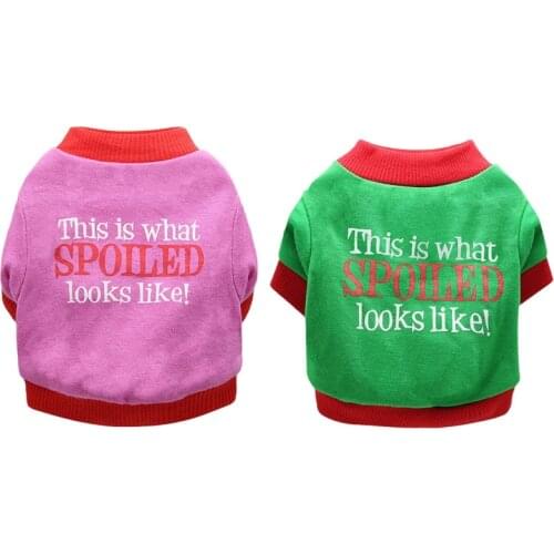 Pet Breathable Shirts Letter Printed Puppy Clothes Apparel Christmas Dog Vest Puppy Kitten Clothing Pet Apparel Dog T-Shirt