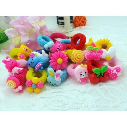 Pet high-elastic hair band Childrens cartoon headdress acrylic Rubber band Dog accessories wholesale 30pcs/lot