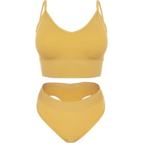 Cotton Bra Set Female Underpants Sexy Panties for Women Comfortable Lingerie 2PCS/Set 9 Solid Color CYHWR