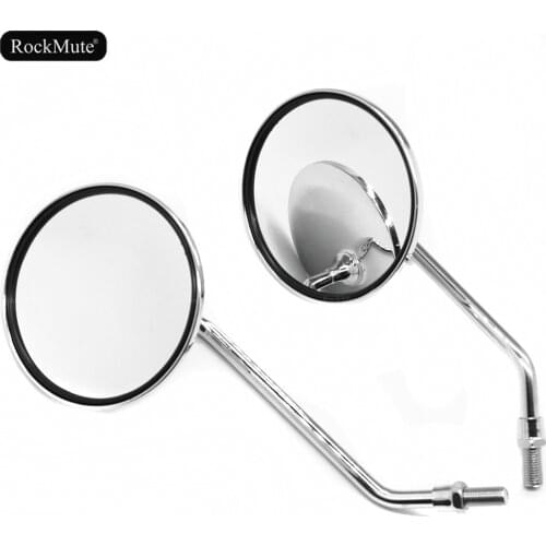 Chrome Round Rearview Side Mirrors M10 Mount For HONDA/YAMAHA/KAWASAKI/SUZUKI/Triumph Universal Motorcycle Retro Bike 10mm
