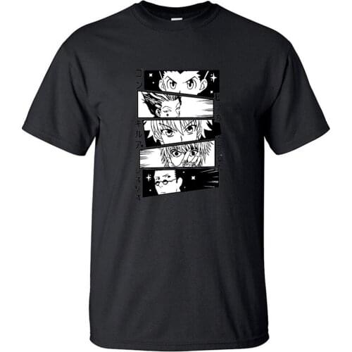 Hunter×Hunter Japanese Anime Hisoka Freecss Casual T Shirt Print Short Sleeve Tshirts Vintage Cool Top Men Cotton Fit Hxh Tshirt