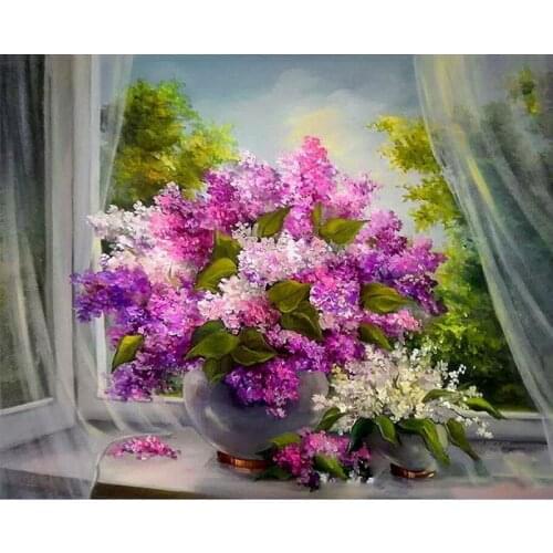 Painting By Number Flower Coloring Adults For Drawing HandPainted On Canvase Picture By Number Landscape DIY Kits Home Decor Art